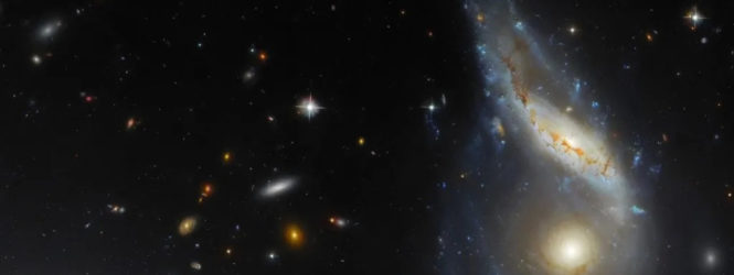 Hubble revela duas galáxias em processo de colisão